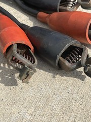 Vintage Mueller Electric Heavy Duty Jumper Cables Copper Clamps USA Made 22FT
