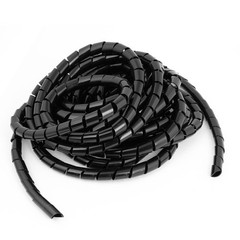 0.47″ External Diameter Black Polyethylene Spiral Cable Wire Wrap Tube 6M