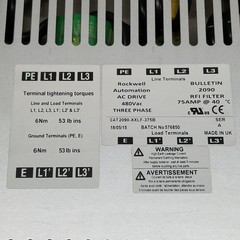 Rockwell Automation 2090-XXLF-375B Series A RFI Filter, 480VAC, 3 Phase, 75A