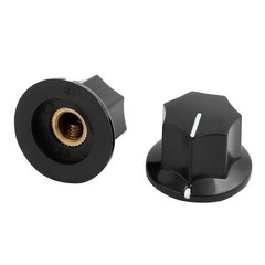 4Pcs 6mm Knurled Shaft Plastic Nonslip Potentiometer Control Rotary Knob Cap