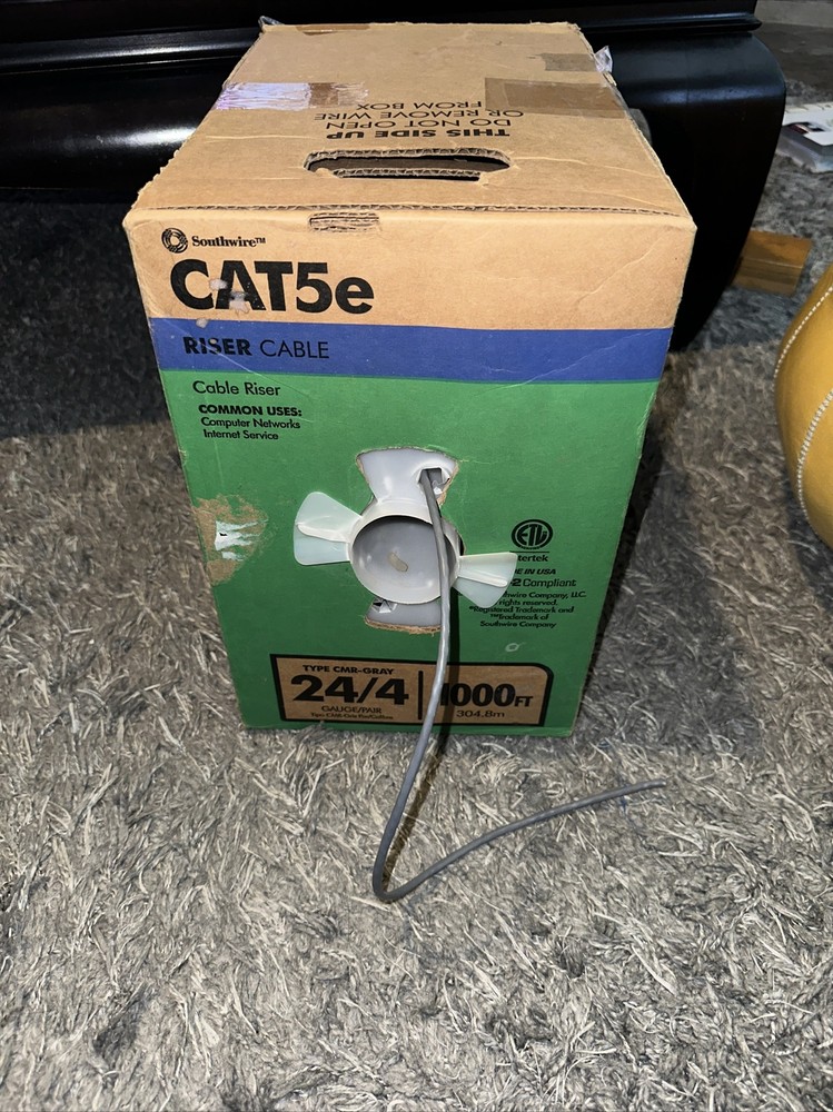 Southwire 56917949 CAT5e Cable Riser 24/4 1000ft PARTIAL ROLL 11.6 lbs Material