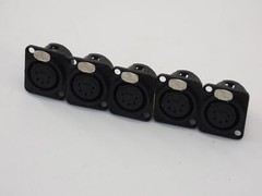 *Lot of 5* 5-Pin Black XLR Connectors – NEW Surplus!