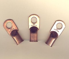 5 Bare Battery Big COPPER Lug Ring Terminal Connector #4/0 Wire Gauge 1/2″ Stud
