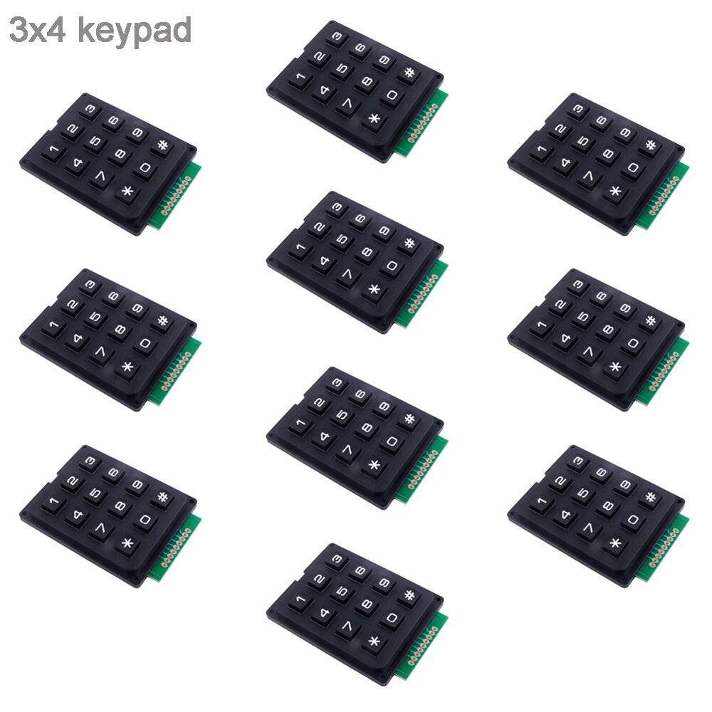 10pcs 12 Key 3×4 Keypad Module Matrix Membrane Array Switch Keyboard for Arduino