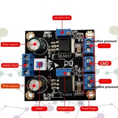 LM317 LM337 positive negative power supply linear DC regulated adjustable module