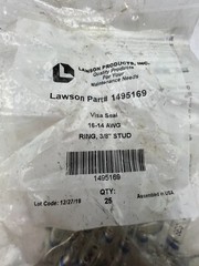 Pack of 25 – Lawson Visa Sea Wire Terminal, 1495169, 16-14 AWG, Ring, 3/8″ Stud