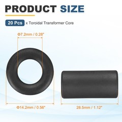 20Pcs Toroid Ferrite Core, 14.2×7.2×28.5mm Toroidal Transformer Ring Magnet