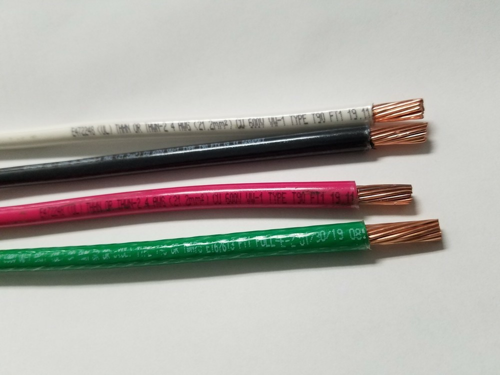 50′ EA THHN THWN 4 AWG GAUGE BLACK WHITE RED COPPER WIRE + 50 6 AWG GREEN