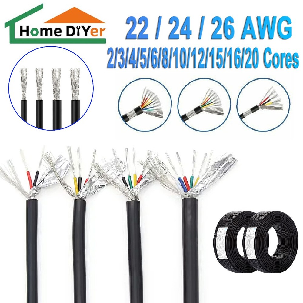 2/3/4/5~25 Multi-Core Cable Signal shielding Wire Automotive Marine OD 3.2-7.2mm