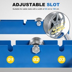 Cable Drum Reel Dispenser Adjustable Cable Roller Stand Load 3307 LBS Capacity