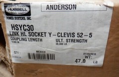 ANDERSON FARGO HSYC-30 HOTLINE LINK Y-CLEVIS 10″ SOCKET