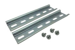 Shopcorp Slotted Steel Zinc Plated DIN Rail, 35mm x 6in – 2 Pieces with 4 Screws