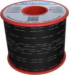 BNTECHGO 26 Gauge Silicone Wire Spool 250 Ft Black Flexible 26 AWG Stranded wire