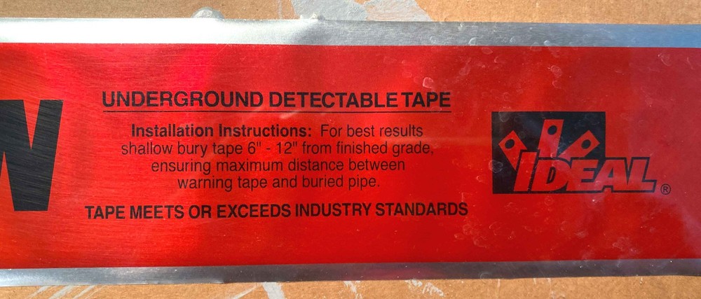 100′ of Detectable Direct Burial Marking Tape Warning Ribbon For Electric Wires