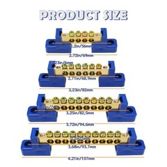 4PCS Grounding Bus Bar 10 Positions Electrical Ground 10