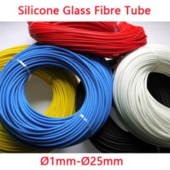 Ø1mm – Ø25mm Silicone Fibre Glass Tubing Sleeving Insulation Hose 200℃ High Temp