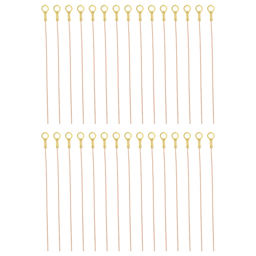 12 Inch Bare Copper Wire-Copper Grounding Lugs, 30 Pcs Cables with Lug
