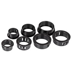 Nylon Plastic Black Round Snap-on Wire Grommets Gasket Clamp Cable Hole Plug
