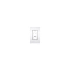 Lutron SC-R15S-W, 125 VAC, 15A, 5-15R, Satin Snow White, Duplex Receptacle, 1 pc
