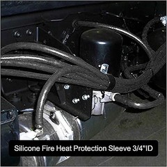 Silicone / Fibreglass Fire Sleeving Protective Heat Shield Sleeve Black φ4-100mm