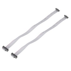 2pcs 2.54mm Pitch IDC 10 to 16 Pins Dual Female Flat Ribbon Cable 30cm Grey