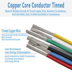PTFE Cable Wire 12/14/16/18/20/22/24/26/28 AWG Flexible Tinned Copper Stranded