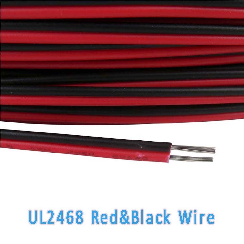 UL2468 16~28AWG Flat Ribbon 2 Core Cable Red&Black Stranded Electronic Wire