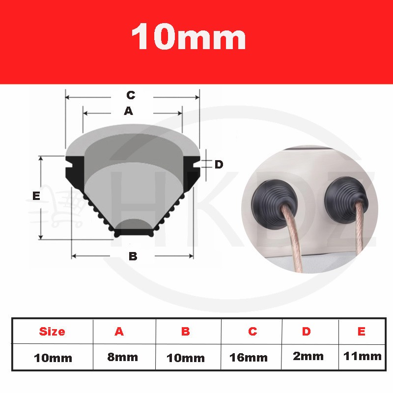 Black Rubber Tapered Wiring Grommets Gaskets Cable Firewall Plug Bung Ø10- 130mm
