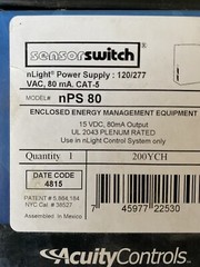 nPS 80 ACUITY CONTROLS ENCLOSED ENERGY MANAGEMENT EQUIPMENT