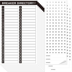 10 Sheet Breaker Panel Labels & 7 Breaker Catalog Stickers, Waterproof Durabl…