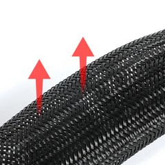 PET Black Braided Cable Sleeving 1-100mm Expandable Wire Harness Auto Sheathing