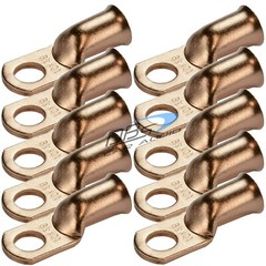 10x 0 Gauge Copper Wire Battery Ring Terminal 1/0 0GA Welding Lead Lug Connector