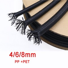 Black Expanding Braided Sleeving (Cotton Yarn + PET) – Cable Bundling Protection