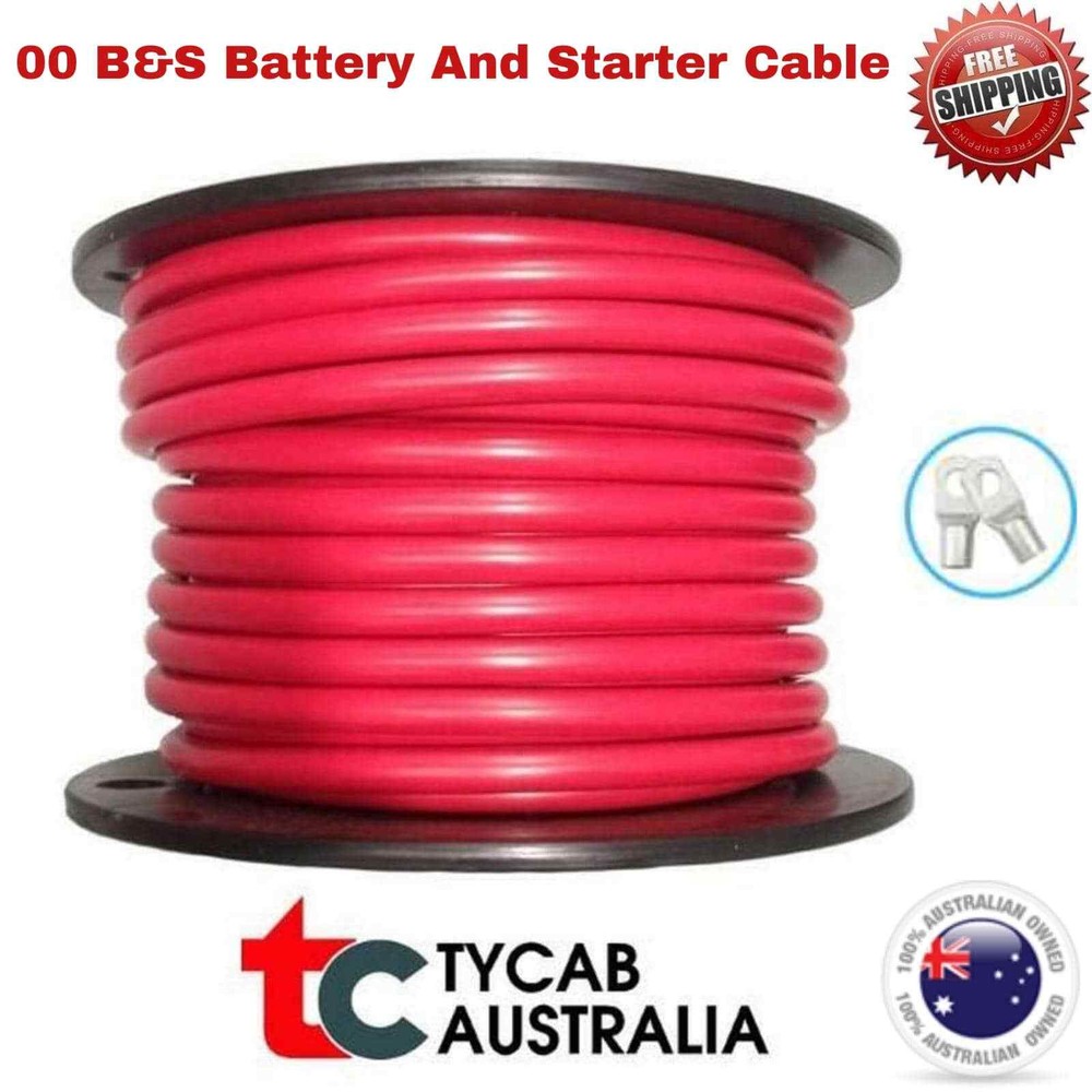 00B&S Cable Tycab Battery starter 292AMP Copper Wire Various Lengths 4WD 10Lugs