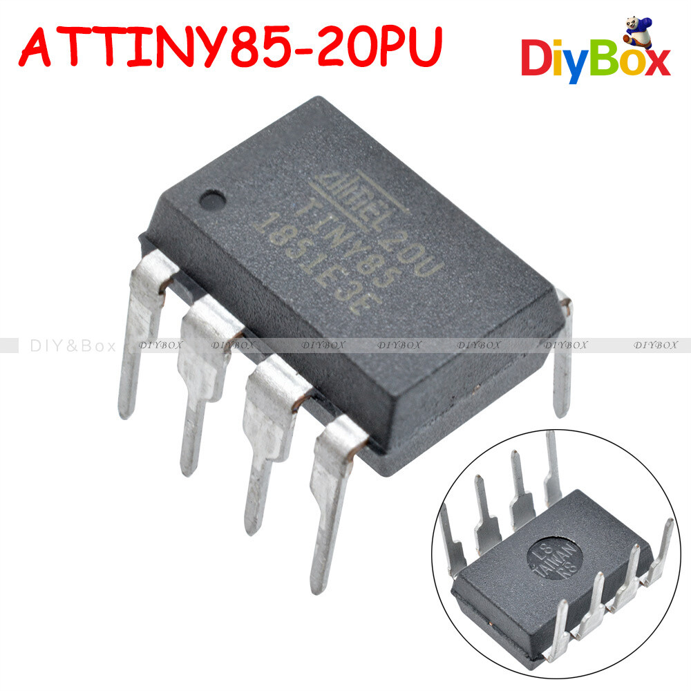 1PCS ATTINY85-20PU IC MCU 8BIT 8KB FLASH 8DIP Top ATTINY85