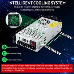 VAYALT DC 12V 50A 600W Switching Power Supply, 110V/220V AC to 12V, 12V-600W