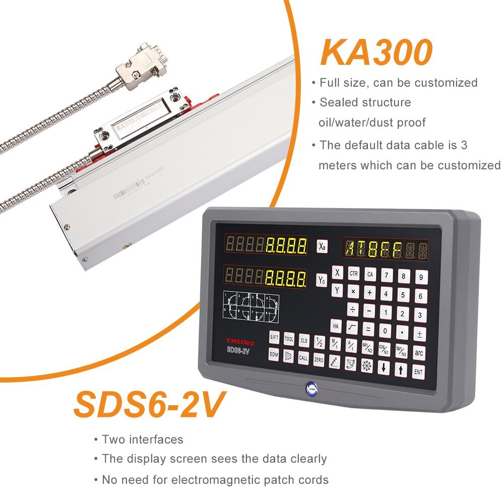 SDS6-2V 2-Axis Digital Readout DRO And Ka300 Linear Scale 70-1020mm