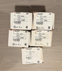 10PC BURNDY YA32A3 ALUM. COMPRESSION LUGS, 2 HOLE 400 KCMIL GREEN DIE,5 BOX(NIB)