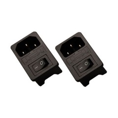 2PCS 250V 10A Rocker Switch with Fused IEC320 C14 Inlet Power Switch Connector