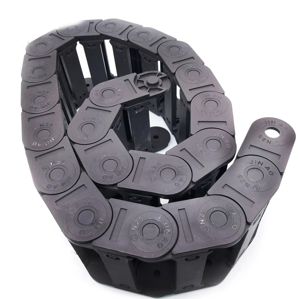 1M 1000mm Black Long Nylon Cable Drag Chain Wire Carrier 25 x 77mm
