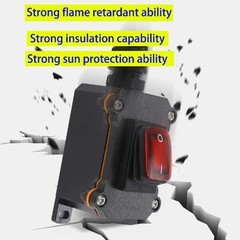 Waterproof Inline Cord Switch DPST DC 16A 24V 20A 12V Outdoor Size: DC12V Red