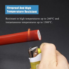 Silicone/Fiberglass Fire Sleeving High Temp Insulation Sleeve Φ4-100mm Red