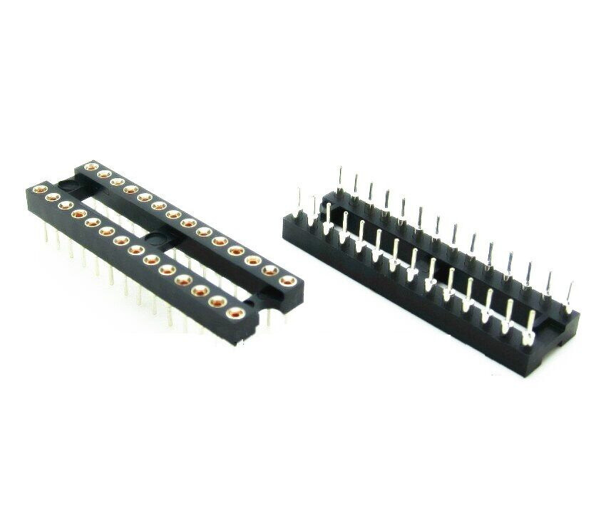 2pcs 28Pin DIP28 SIP Round IC Sockets Adaptor Solder Type gold plated machined