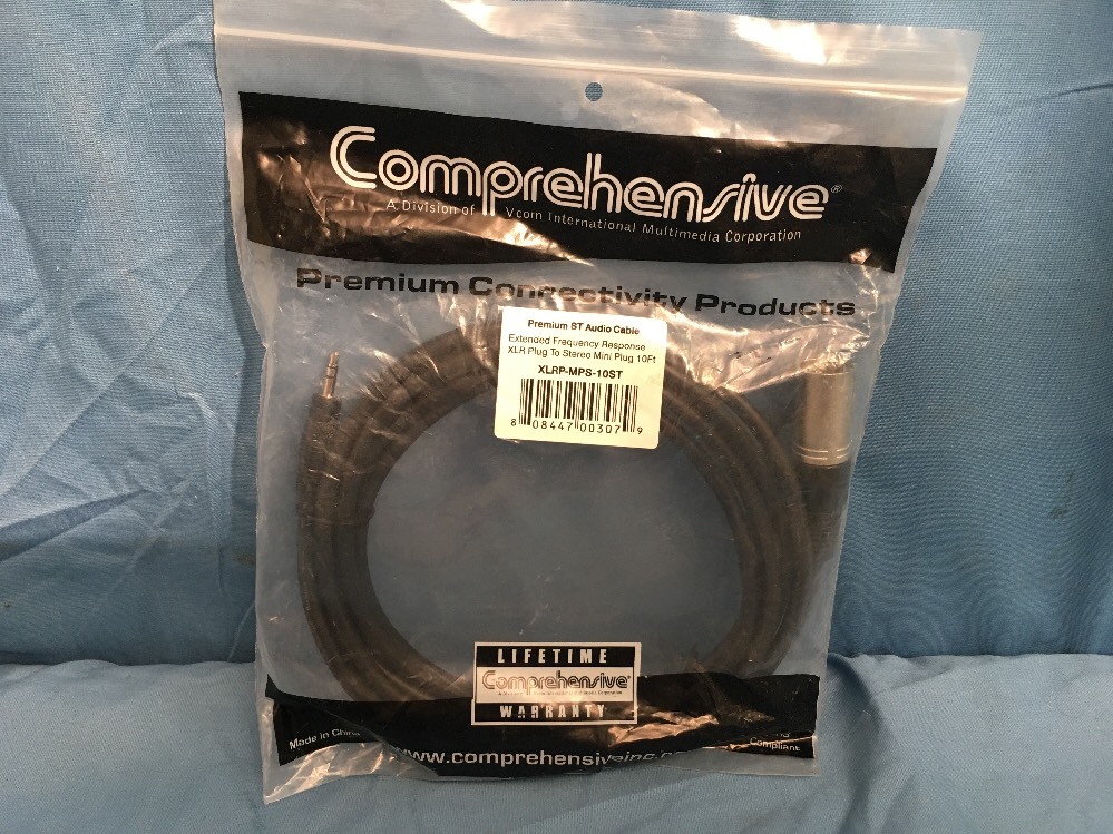 Comprehensive XLR Plug to Stereo 3.5mm Mini Plug 10ft Audio Cable XLRP-MPS-10ST