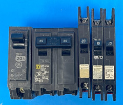 Cutler Hammer QCR1010, QCR1020, Square D HOM225,&GE Type RT-692 Circuit Breakers