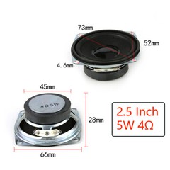 2.5 Inch Audio 5W 4Ω Passive Full-Range Speaker Round HI-FI Speakers