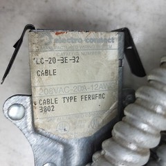 30′ Electro Connect LC-20-3E-32 Manufactured Wiring System Power Cable 208V 20A