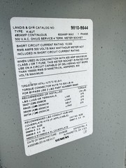 9810-9544 Type K4 10-Cutout Meter Socket, 300 VAC 480 A, 1 Phase, NEMA 3R Enclos