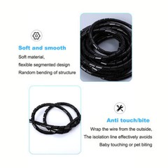 Spiral Wrap Cable Binding Tidy Leads on TV /Home Cinema/ PC/ CCTV Wires Hide