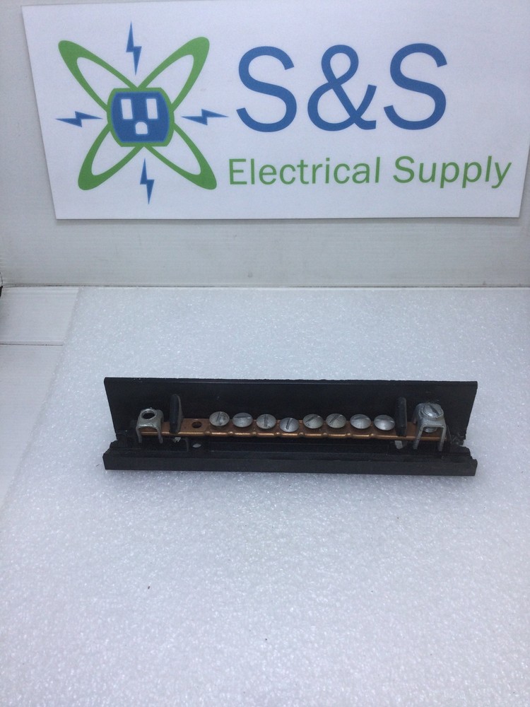 Zinsco 8 Position Under Screw Isolated Ground Bar w/ Up To #6 AWG Lug On Each